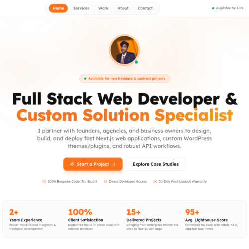 nextjs developer portfolio